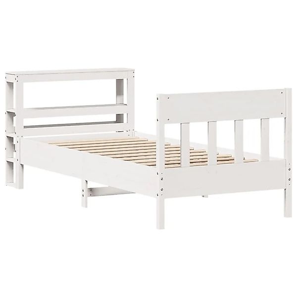 vidaXL Massivholzbett ohne Matratze Weiß 90x200 cm Kiefernholz 3306274 günstig online kaufen