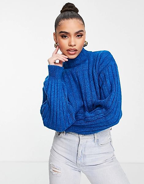 NA-KD – Kurz geschnittener Pullover in Blau günstig online kaufen