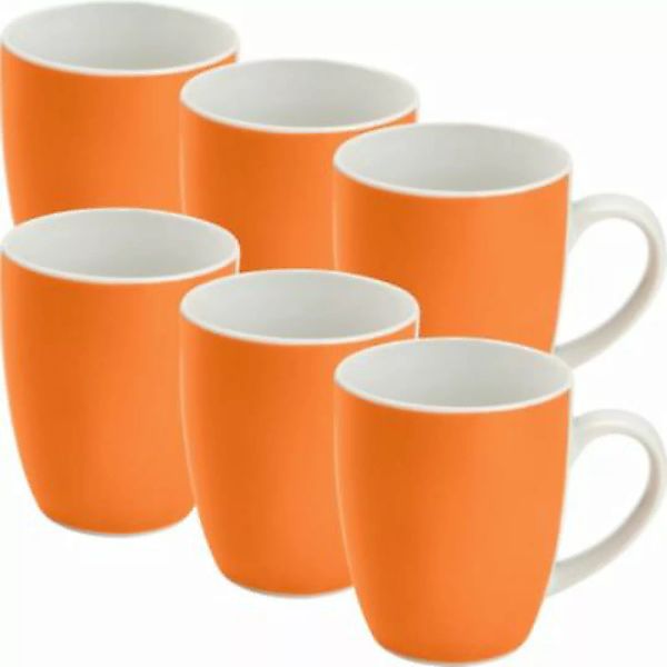 Erwin Müller Kaffeebecher  6er-Pack Porzellan Roma orange günstig online kaufen