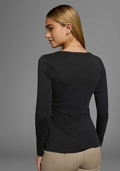Flashlights Langarmshirt Langarm, figurbetont, unifarben, Rundhalsausschnit günstig online kaufen