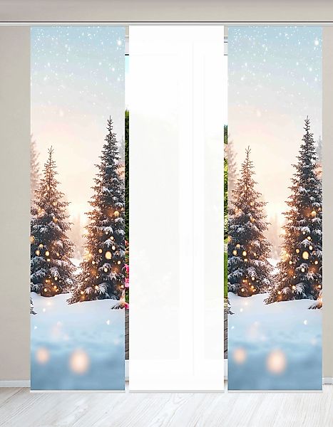 HOME WOHNIDEEN Schiebegardine "SCHNEETANNEN" Paneelwagen 3 Stk. tlg. SET, S günstig online kaufen