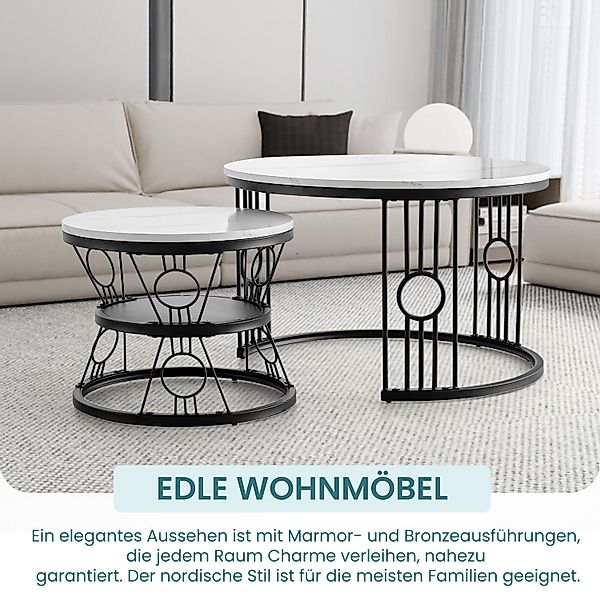 HAUSS SPOLE Couchtisch Kaffeetisch Sofatisch,stapelbarer Beistelltisch,mit günstig online kaufen