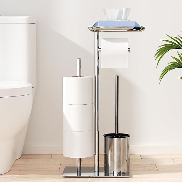 LuxusKollektion Badaccessoire-Set Toilettenpapierhalter Stehend Silber mit günstig online kaufen