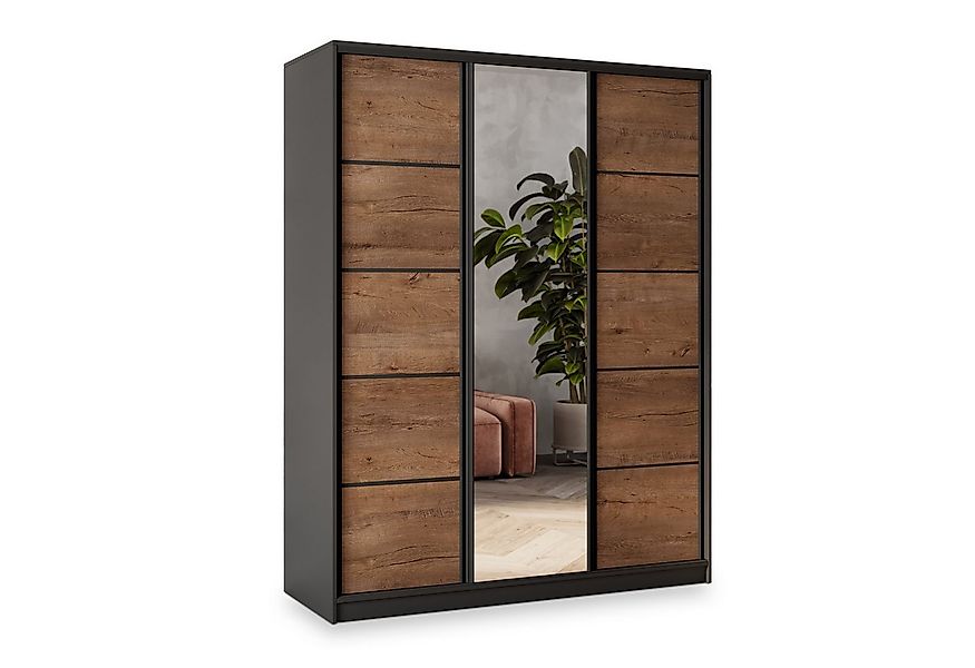 Masseno Schwebetürenschrank NATA Kleiderschrank mit Spiegel und Schubladen günstig online kaufen