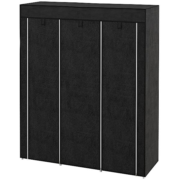 HOMCOM Stoffschrank mit Kleiderstange 8 Ebenen 125x43x162,5cm hellgrau plat günstig online kaufen