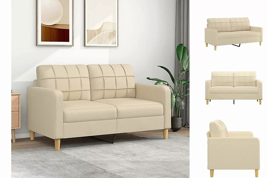 vidaXL Sofa 2-Sitzer-Sofa Creme 140 cm Stoff Couch günstig online kaufen