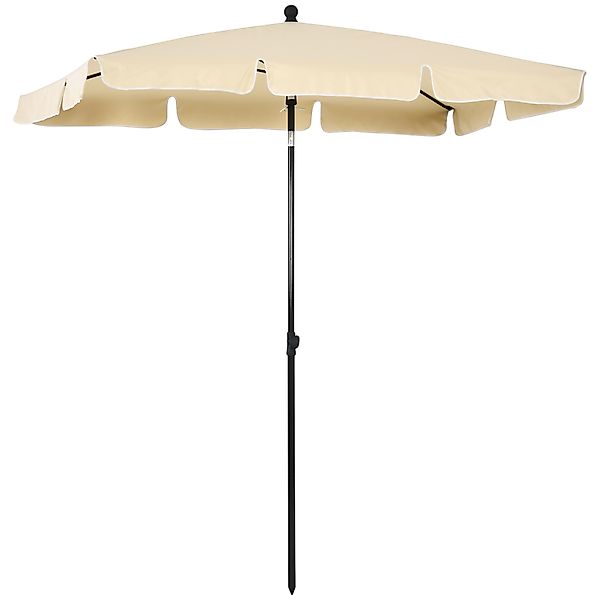 Outsunny Gartenschirm 2x1.3m Neigbar mit Volants, Außenschirm mit 4 Alumini günstig online kaufen