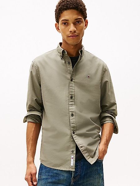 Tommy Jeans Langarmhemd TJM REGULAR OXFORD Mit Rundhalsausschnitt, Button-d günstig online kaufen