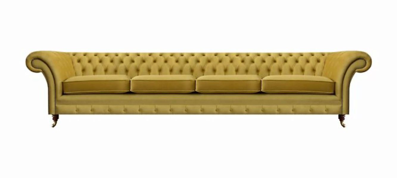 JVmoebel 4-Sitzer Wohnzimmer Gelb Sofa Viersitzer Couch Chesterfield Polste günstig online kaufen