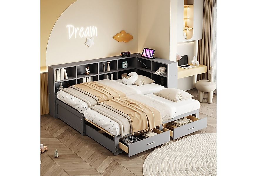 Merax Daybett 90/180x190cm mit USB-Steckdose (1 tlg), Ausziehbares Schlafso günstig online kaufen