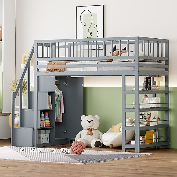 Merax Hochbett (Jugendbett Einzelbett Etagenbett, 1-St) günstig online kaufen
