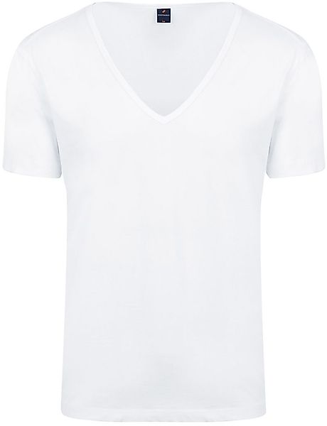 Suitable Vitaru T-Shirt Tiefer V-Ausschnitt Weiß 2-Pack - Größe L günstig online kaufen