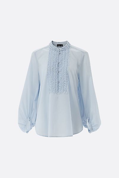 Schlupfbluse mit Ballonärmeln und Rüschenkragen günstig online kaufen