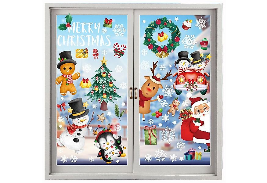 Coonoor Fenstersticker Weihnachts-Fensteraufkleber-Set, statische Fensterau günstig online kaufen