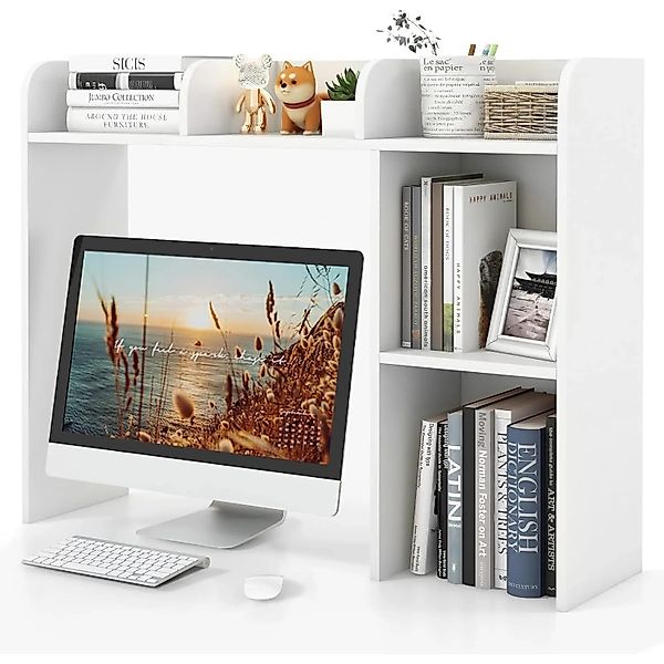 Costway Schreibtischregal Ablagesystem 94 x 25 x 74 cm Weiß günstig online kaufen