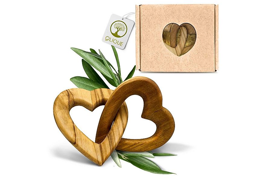 OLIQUE Dekofigur Verbundenes Herz aus Olivenholz – Symbol der Liebe und Ver günstig online kaufen
