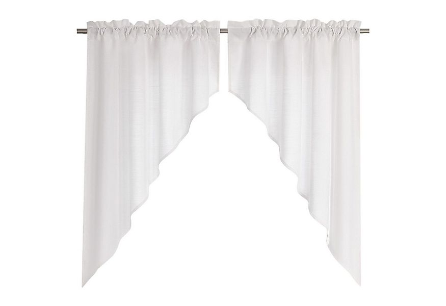 Joyswahl Scheibengardine (2 St), Kräuselband, halbtransparent, Mikrofaserqu günstig online kaufen