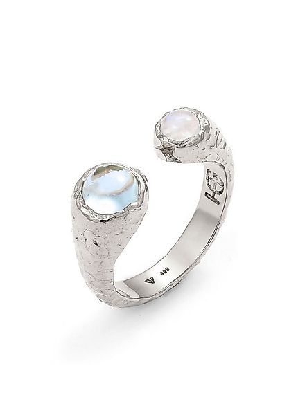 HAZE & GLORY Fingerring Mondstein Aquamarin Hellblau 925 Sterling Silber günstig online kaufen