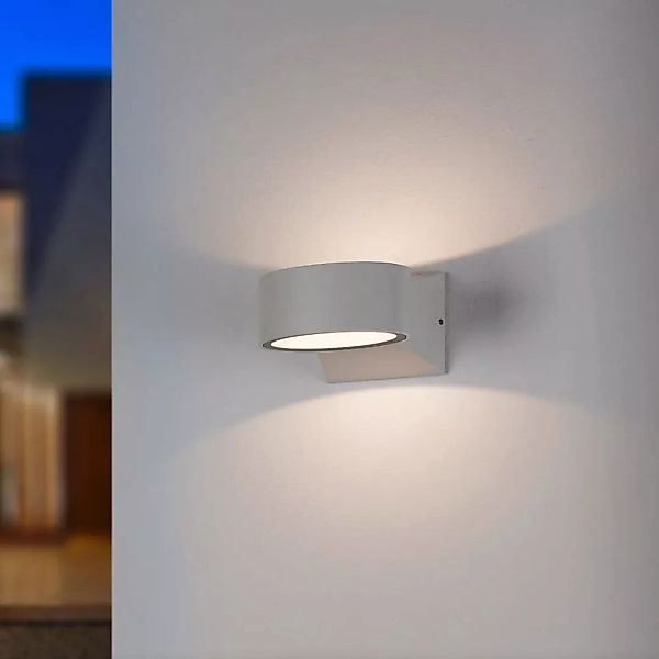 famlights | LED Außenwandleuchte Nina aus Aluminium in Weiß-matt günstig online kaufen
