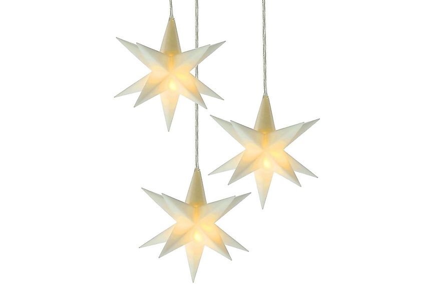 Spetebo Dekostern Outdoor Weihnachts Leuchtstern 3D 12 cm mit Timer - weiß, günstig online kaufen