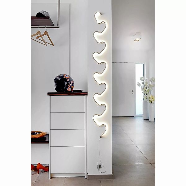 home24 Sompex LED-Wandleuchte Step Modern Silber Aluminium 1-flammig 11W 16 günstig online kaufen