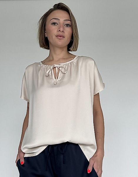 Zuckerwatte Satinbluse mit V-Ausschnitt, SILK TOUCH günstig online kaufen