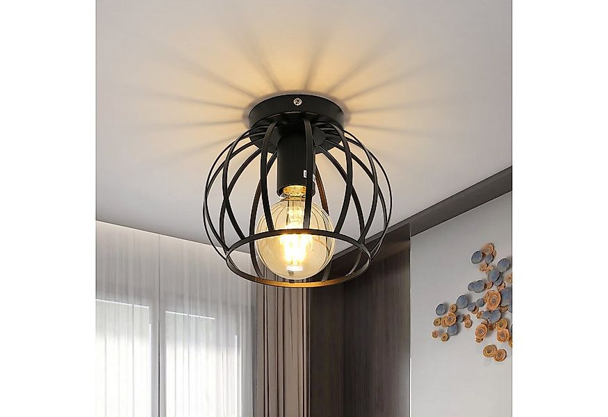 Goeco Deckenleuchte Schwarz Semi Unterputz Deckenleuchte, mit E27 Halter, W günstig online kaufen