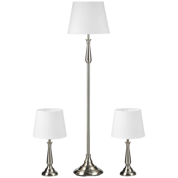 HOMCOM Stehlampe 3er-Lampenset inkl. 2 Tischleuchten, günstig online kaufen