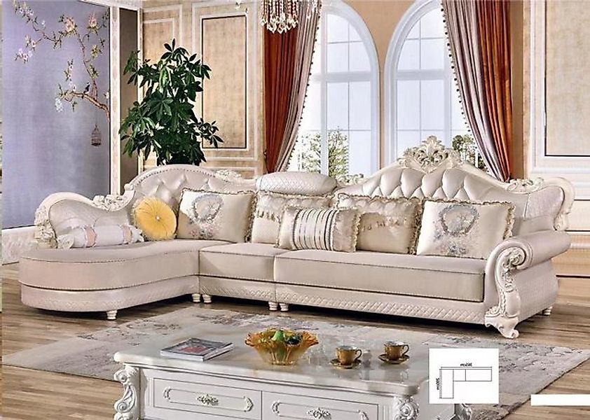 Xlmoebel Ecksofa Ecksofa mit Chesterfield-Stil und Barock-Design aus Stoff günstig online kaufen