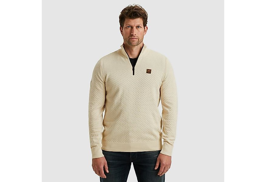 PME LEGEND Troyer mit Struktur-Muster und Logo-Badge günstig online kaufen