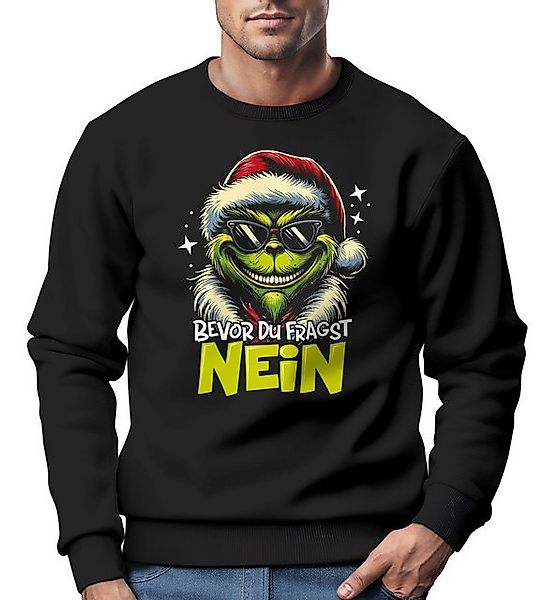 MoonWorks Sweatshirt Sweatshirt Herren Weihnachtspullover Grinch Spruch Wei günstig online kaufen