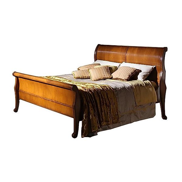 JVmoebel Bett Bett Braun Schlafzimmer Holzmöbel Textil Design Hotel Betten günstig online kaufen