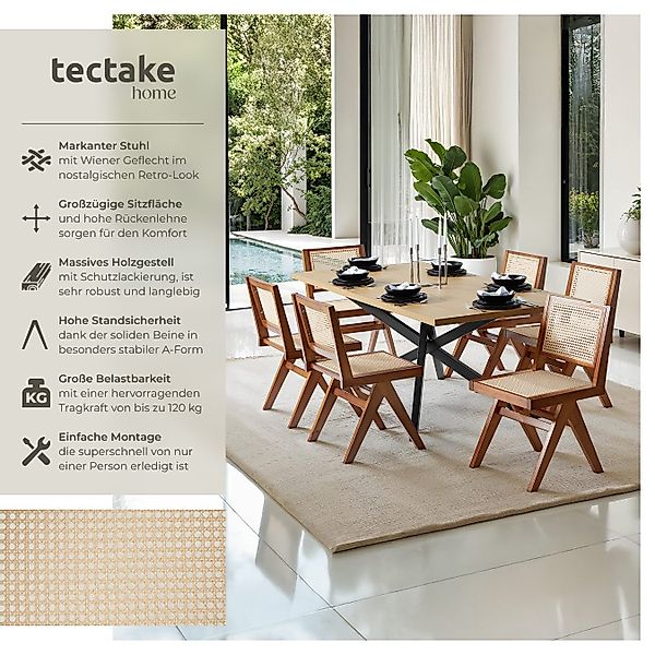 tectake Esszimmerstuhl Holzstuhl (Set., 2 St), günstig online kaufen