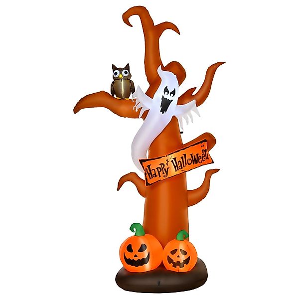HOMCOM Aufblasbarer Halloween Baum Kürbis mit LED 156x107x274 cm günstig online kaufen
