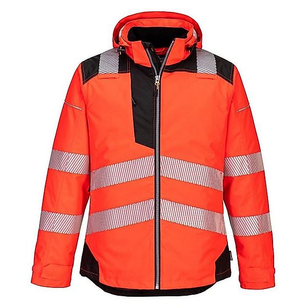 Portwest Arbeitsjacke T400 - PW3 Warnschutz-Regenjacke mit Kapuze günstig online kaufen