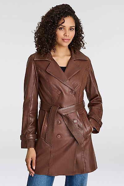Mauritius Ledermantel "GWTaresa", (2 tlg., mit Bindegürtel), Leder-Trenchco günstig online kaufen