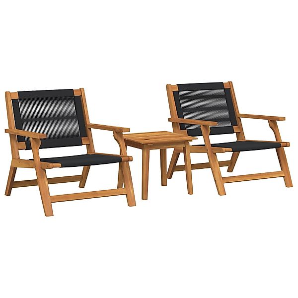 vidaXL Gartenstühle mit Tisch 3 Teile Schwarz Massivholz Akazie 3214437 günstig online kaufen