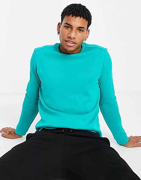 BOSS Athleisure – Salbo – Sweatshirt mit großem Logo vorne-Grün günstig online kaufen