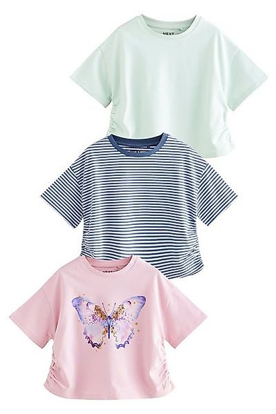 Next Paillettenshirt 3er-Pack T-Shirts mit Pailletten-Schmetterling (3-tlg) günstig online kaufen
