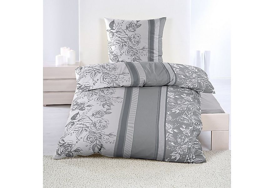 Casa Colori Bettwäsche Biber 135x200 cm mit Reißverschluss aus 100% Baumwol günstig online kaufen