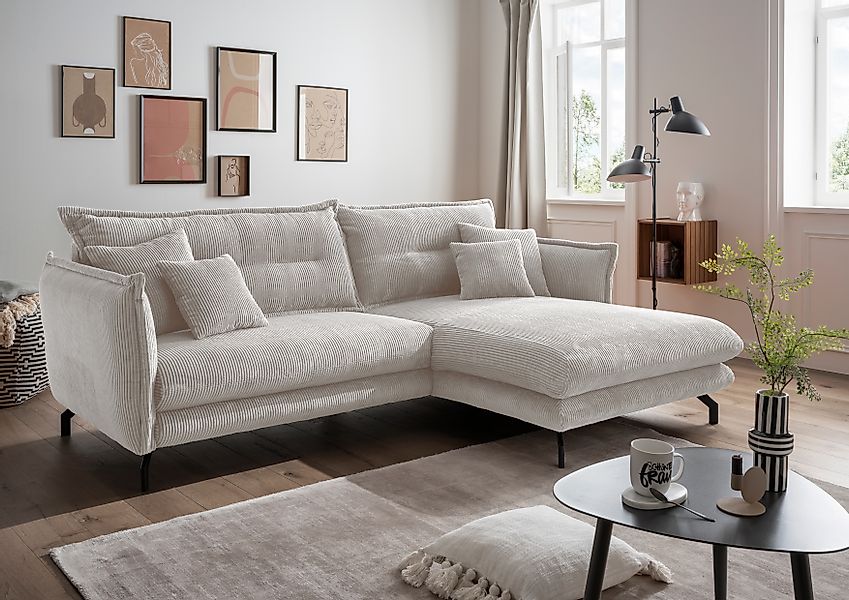 Home affaire Ecksofa "LAVA Breite 255 cm, modern und elegant, aktuelle Kiss günstig online kaufen