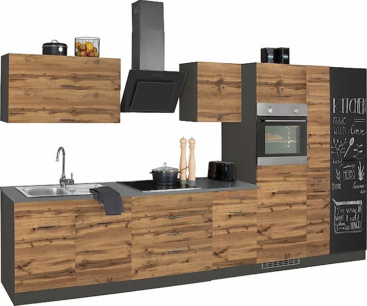 KOCHSTATION Küchenzeile "KS-Trier" mit E-Geräten, Breite 370 cm günstig online kaufen