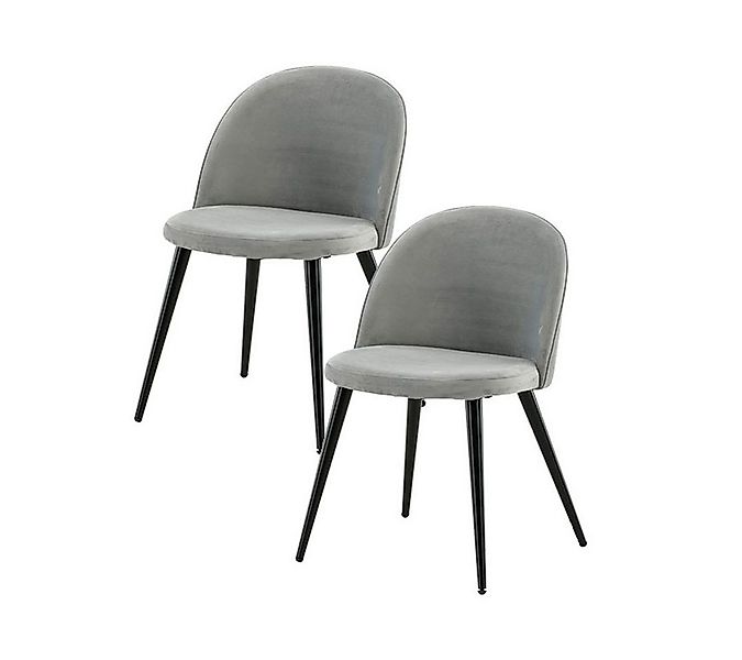 ebuy24 Esszimmerstuhl 2er Set Skagen Esszimmerstuhl velour grau,schwarz. (2 günstig online kaufen