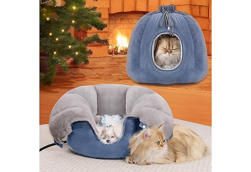 Elegear Tierbett 2-in-1 Katzenbett Flanell & Arctic-Fleece Tierbett rutschf günstig online kaufen