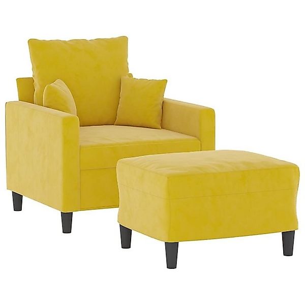 vidaXL Sofa Sessel mit Hocker Gelb günstig online kaufen
