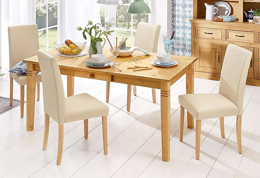 OTTO home Esstisch "Danuta" wahlweise mit Schublade, aus massiver Kiefer, F günstig online kaufen