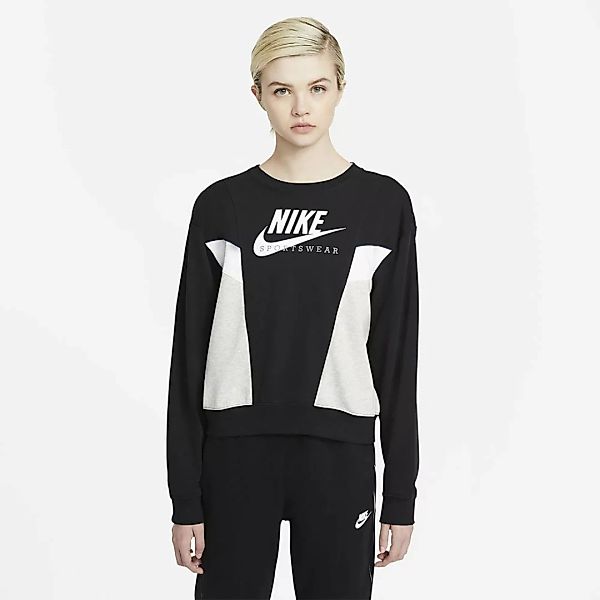 Nike Sportswear Heritage Crew Sweatshirt XS Black / Grey Heather / White / günstig online kaufen