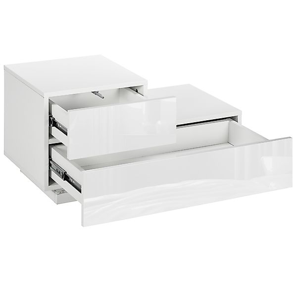 HOMCOM Nachttisch Modern mit 16 RGB-LED-Lichtern, Fernbedienung und Zwei Sc günstig online kaufen