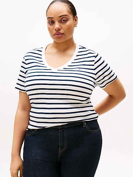 Tommy Hilfiger Curve V-Shirt "CRV SLIM CODY V-NK SS", in Großen Größen günstig online kaufen