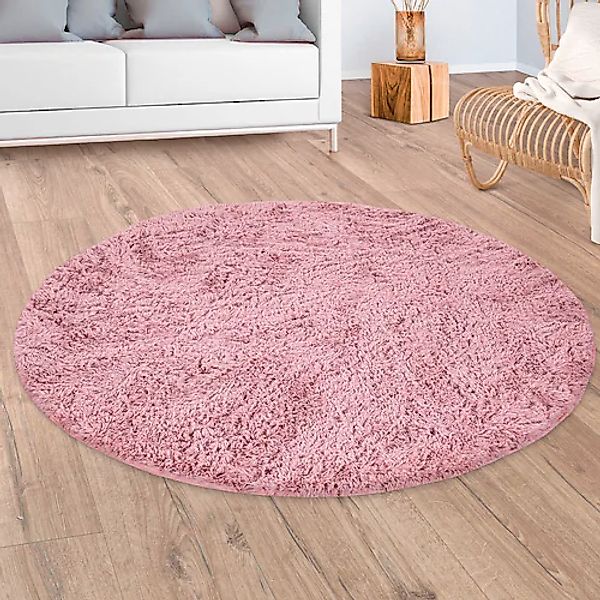 Paco Home Hochflor-Teppich »Silky 591«, rund, 37 mm Höhe, Uni Farben, beson günstig online kaufen